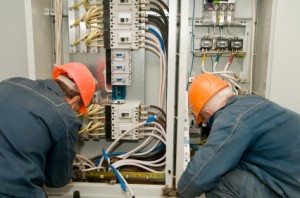 Electricians at work